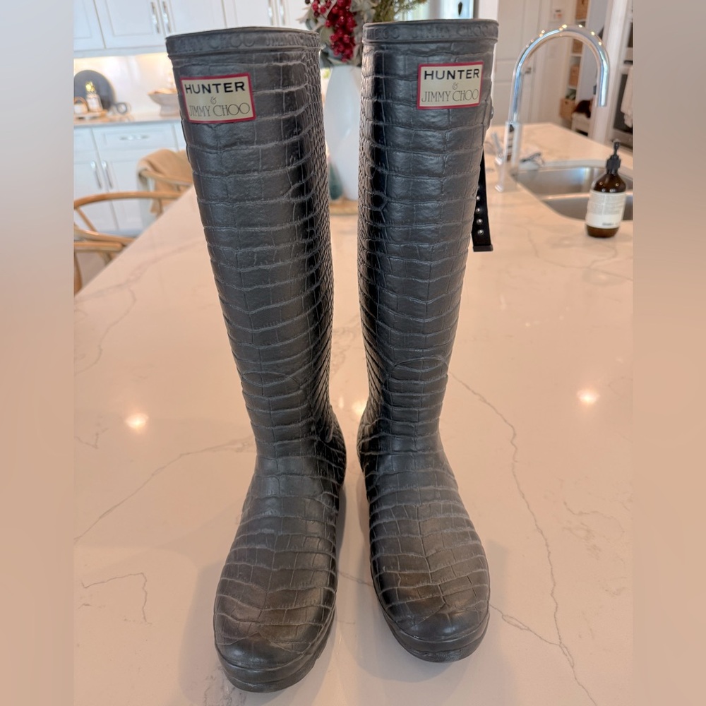 Hunter x Jimmy Choo rain boots wellies sz 9
